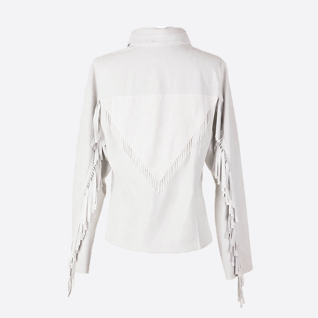 SHORT JACKET WITH EMBERA EMBROIDERY AND SHAKIRA FRINGES