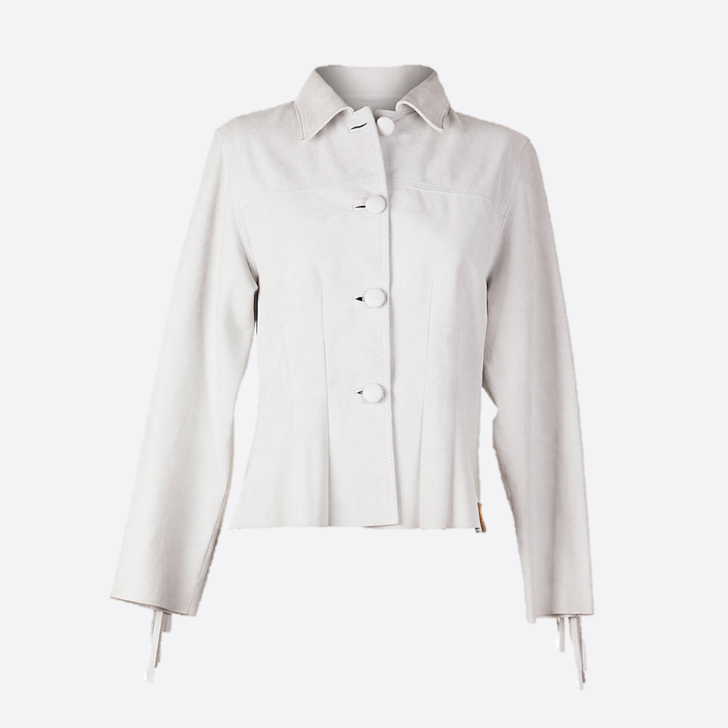 SHORT JACKET WITH EMBERA EMBROIDERY AND SHAKIRA FRINGES