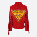 SHORT JACKET WITH EMBERA EMBROIDERY AND SHAKIRA FRINGES