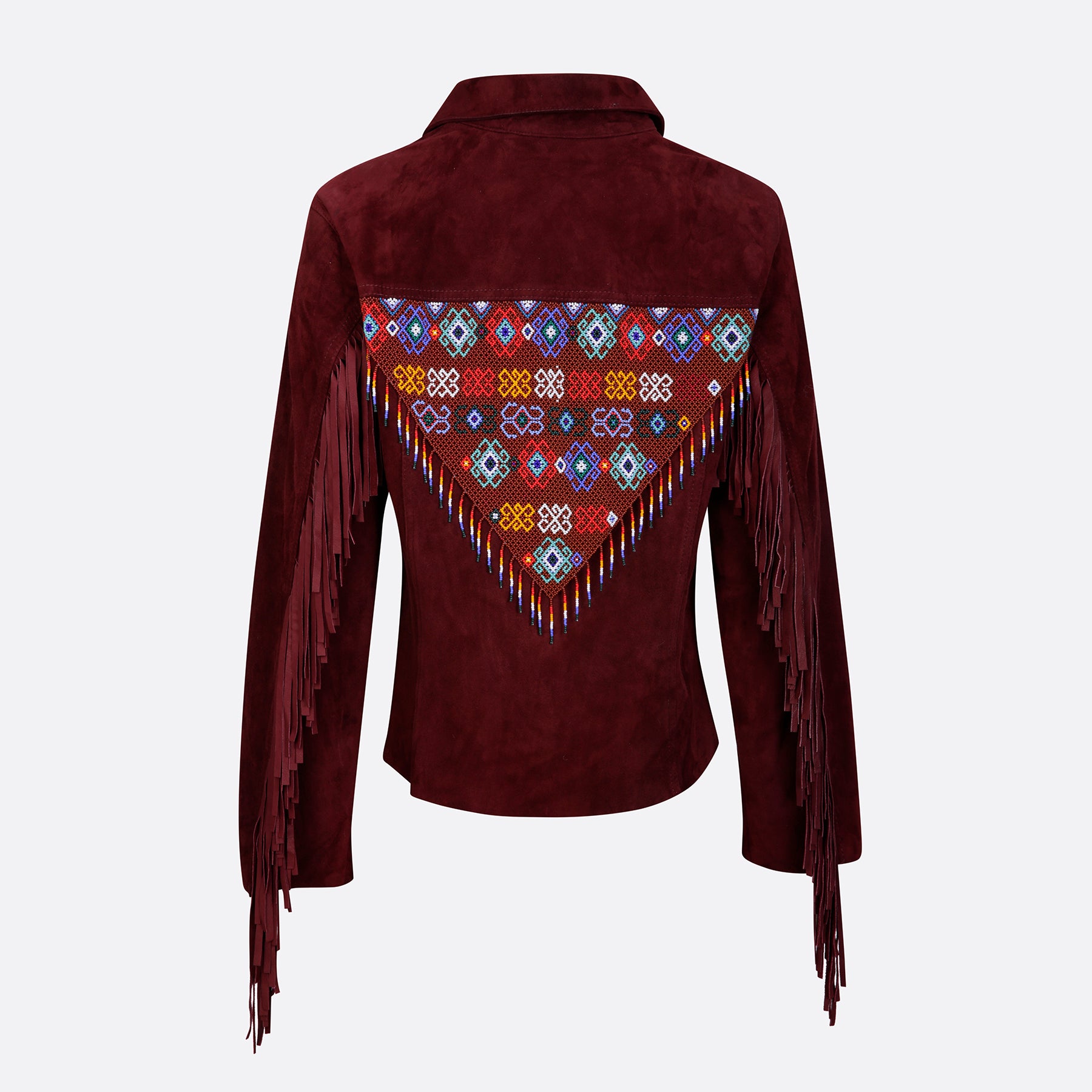 SHORT JACKET WITH EMBERA EMBROIDERY AND SHAKIRA FRINGES
