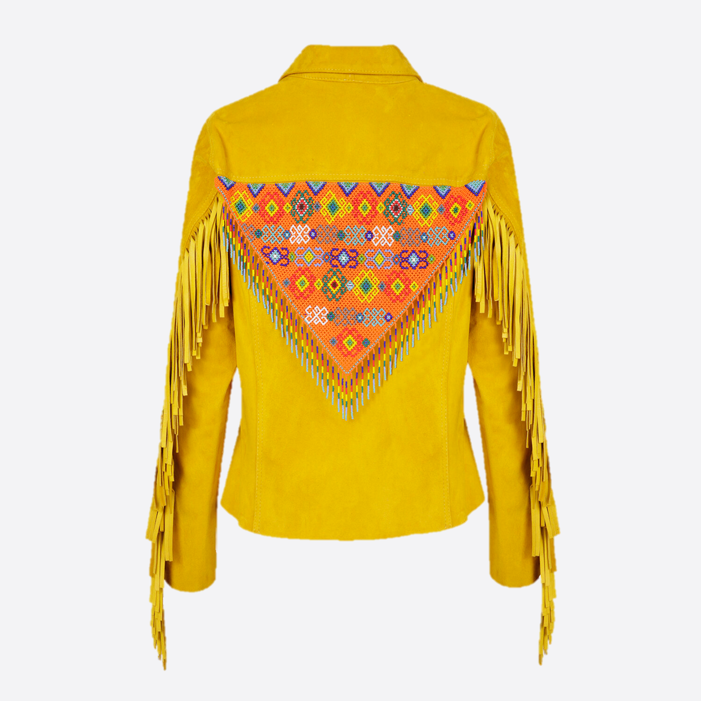 SHORT JACKET WITH EMBERA EMBROIDERY AND SHAKIRA FRINGES