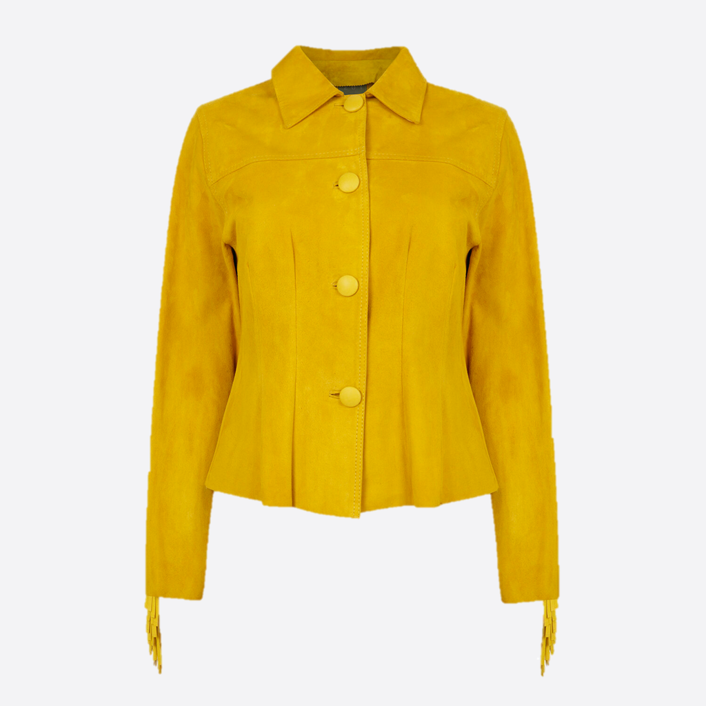 SHORT JACKET WITH EMBERA EMBROIDERY AND SHAKIRA FRINGES