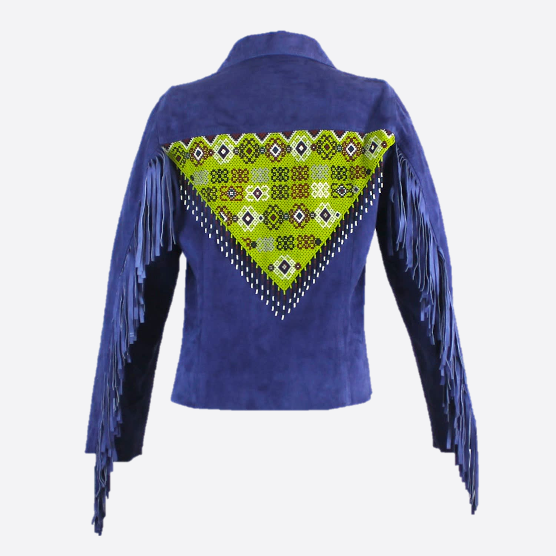 SHORT JACKET WITH EMBERA EMBROIDERY AND SHAKIRA FRINGES