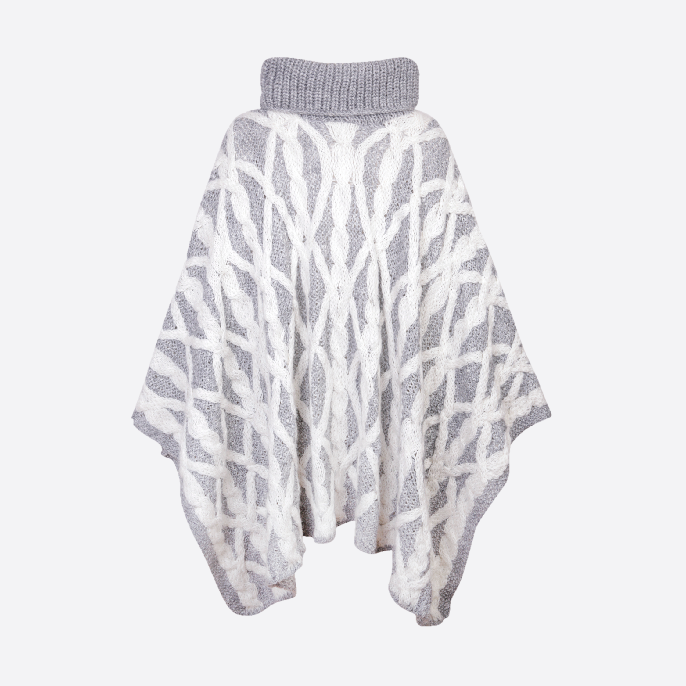 SOFIA KNITTED PONCHO WITH COLLAR