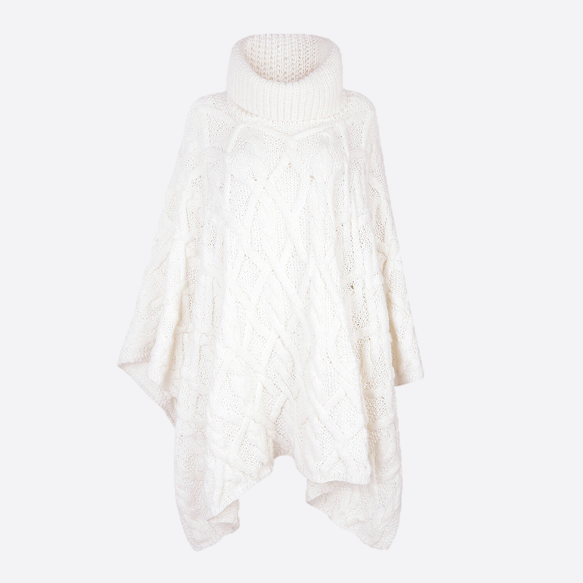 SOFIA KNITTED PONCHO WITH COLLAR
