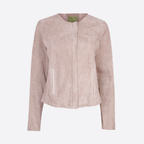 PINK ROUND NECK SHORT JACKET