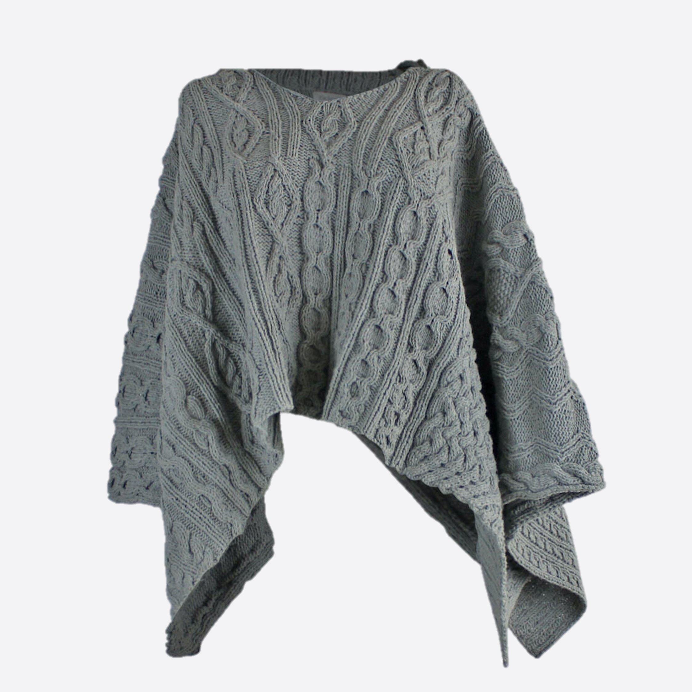 SARA KNITTED PONCHO WITH HOOD