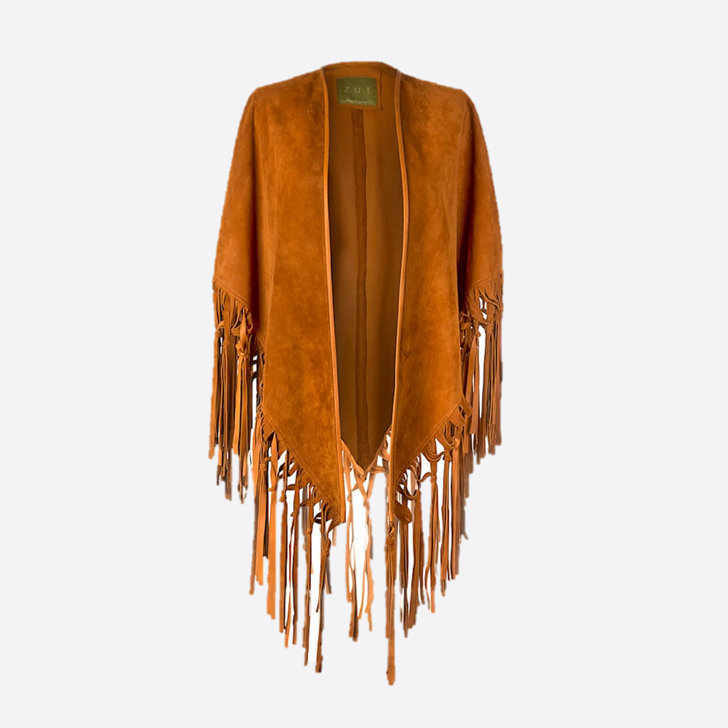 CECILIA SHAWL WITH FRINGES AND KNOTS