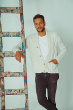 MATEO V-NECK BRAIDED KNIT SWEATER