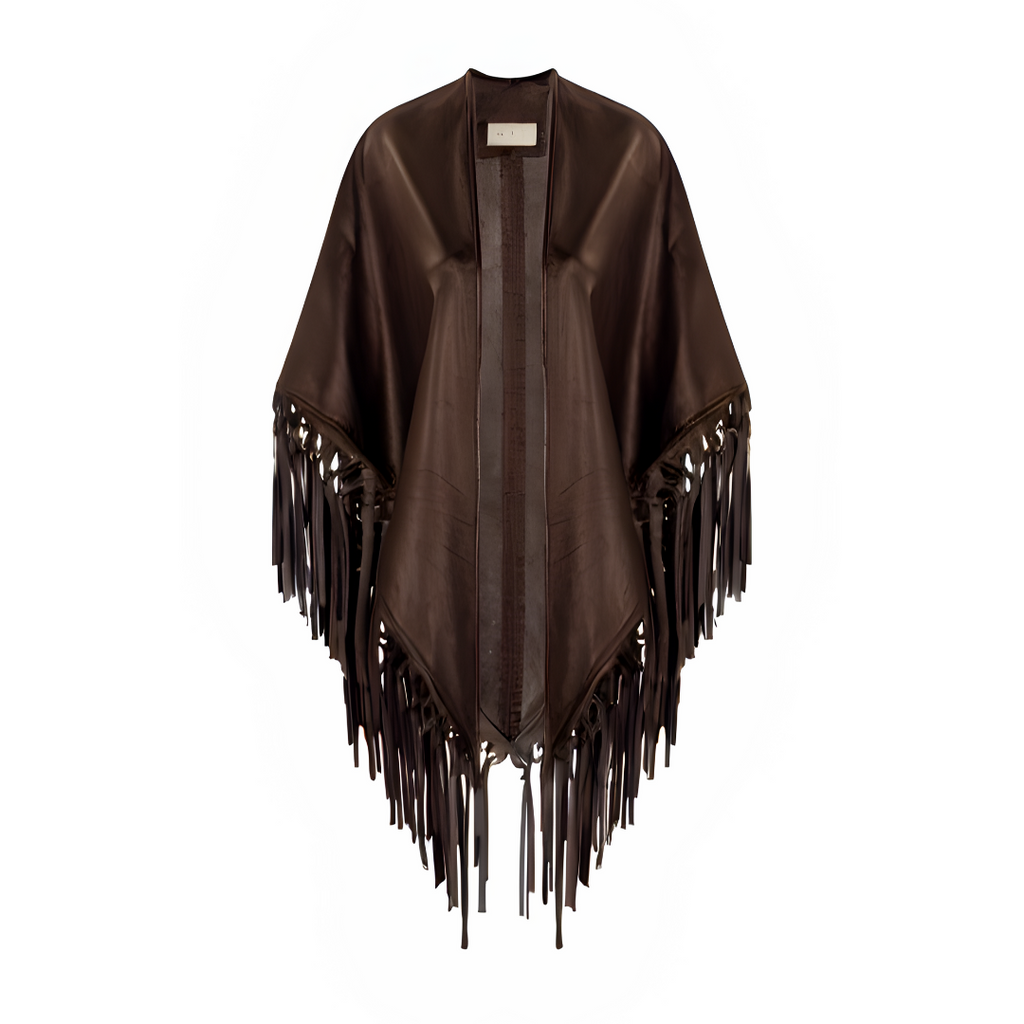 CECILIA SHAWL WITH FRINGES AND KNOTS