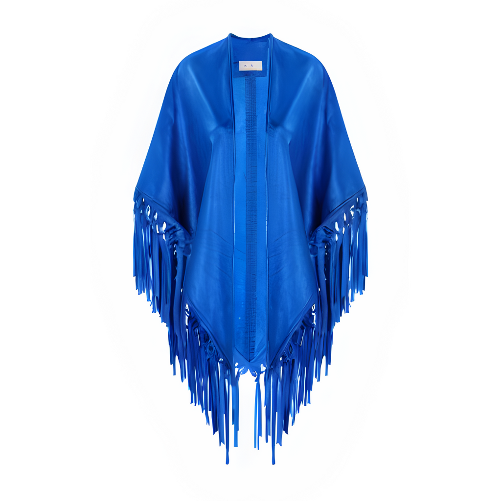 CECILIA SHAWL WITH FRINGES AND KNOTS