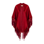 CECILIA SHAWL WITH FRINGES AND KNOTS