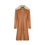 CRISTINA SHEEPSKIN COLLAR PATCHWORK KIMONO