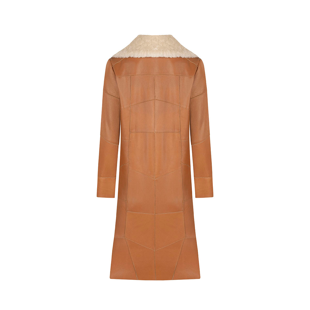 CRISTINA SHEEPSKIN COLLAR PATCHWORK KIMONO