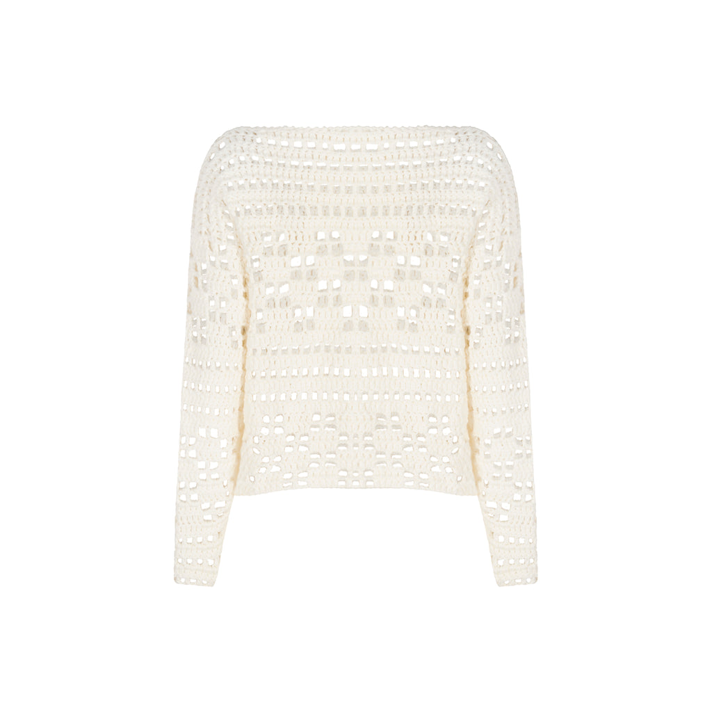 MARGARA CROCHET MESH SWEATER