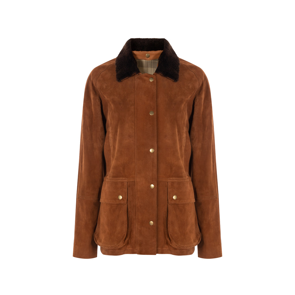 CHAQUETA ELIZABETH CON BOLSILLOS DE FUELLE Y CUELLO DE PIEL DE OVEJA