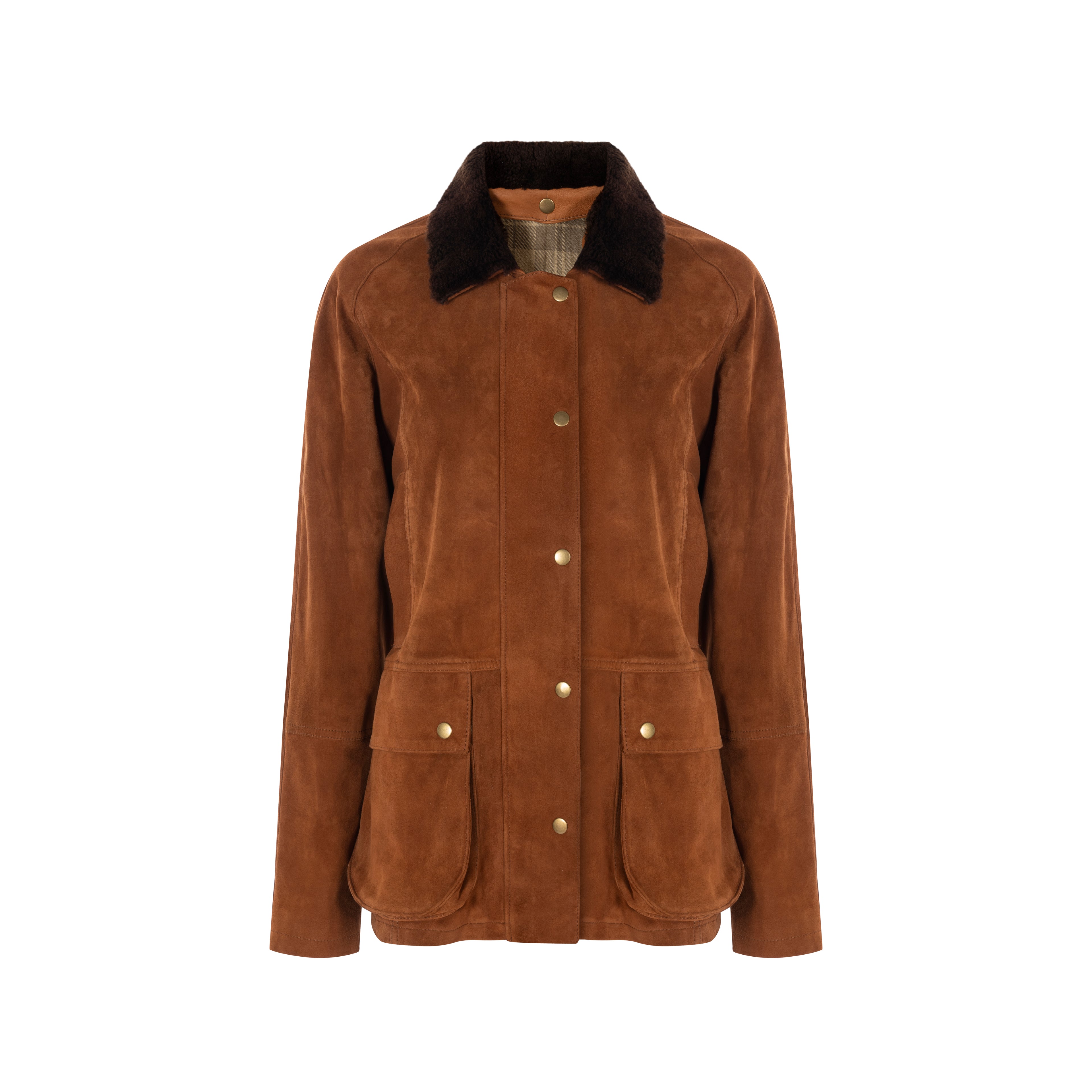 CHAQUETA ELIZABETH CON BOLSILLOS DE FUELLE Y CUELLO DE PIEL DE OVEJA