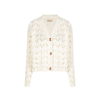 OPEN PIPE MESH FABRIC SWEATER