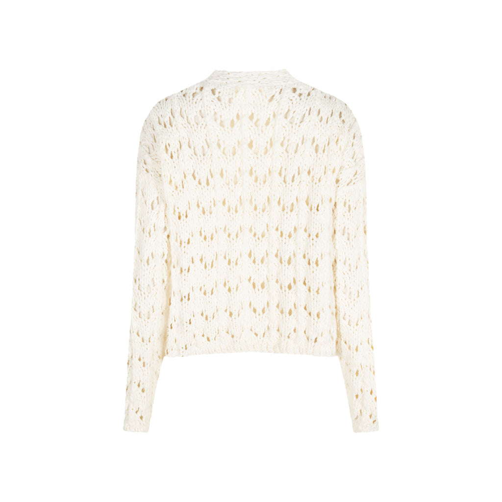 OPEN PIPE MESH FABRIC SWEATER