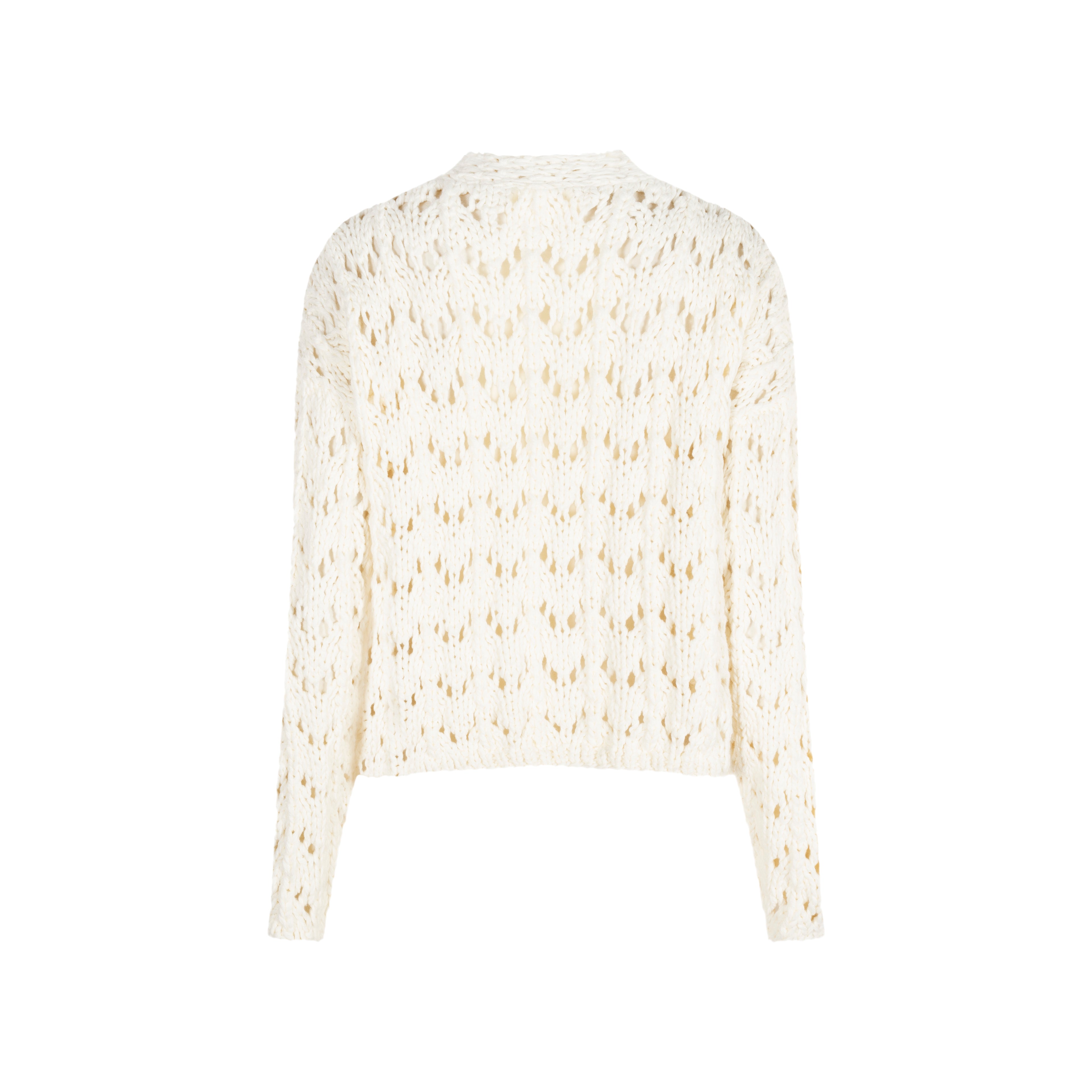 OPEN PIPE MESH FABRIC SWEATER