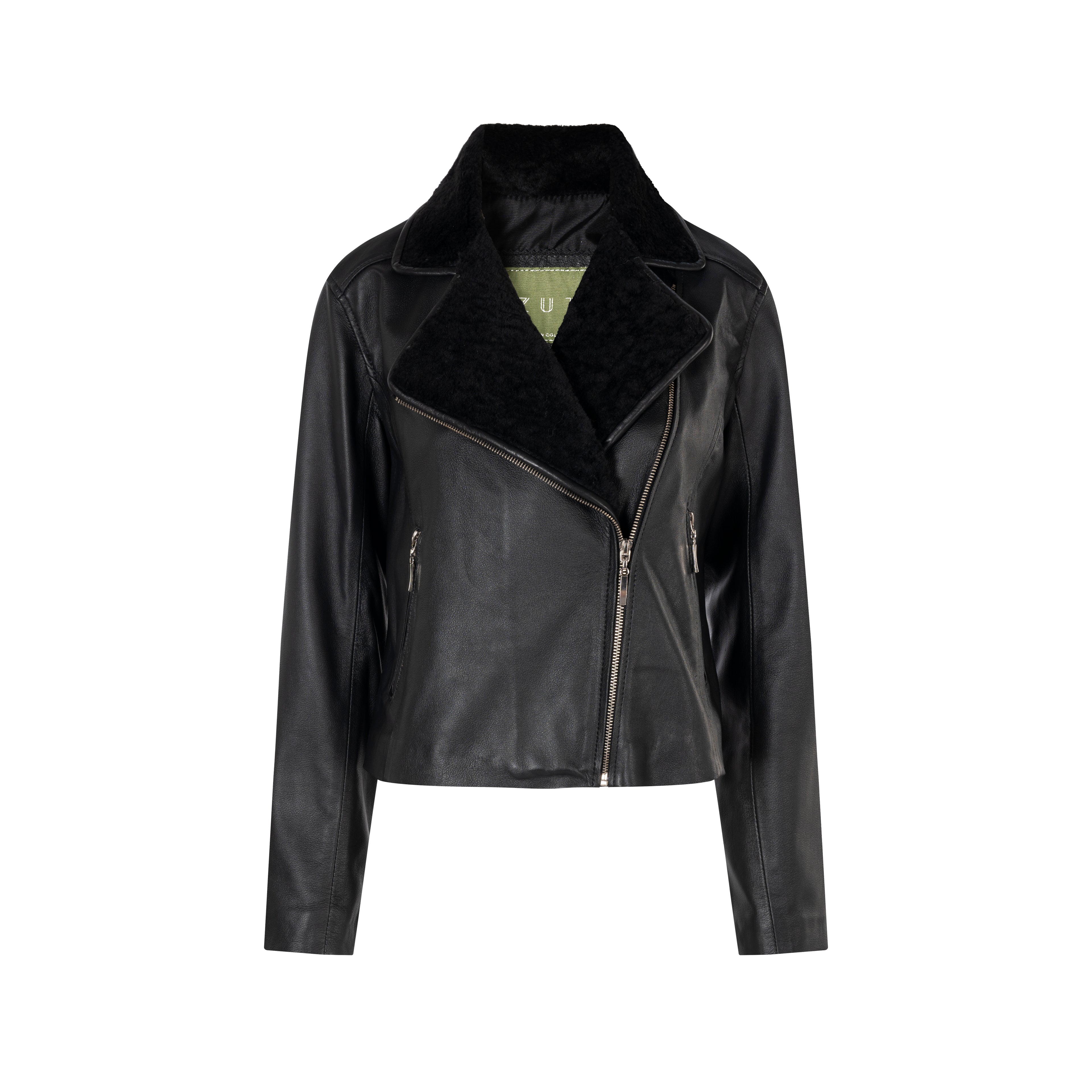 PATRISHA SHEEPSKIN BIKER JACKET