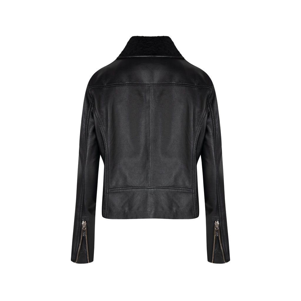 PATRISHA SHEEPSKIN BIKER JACKET