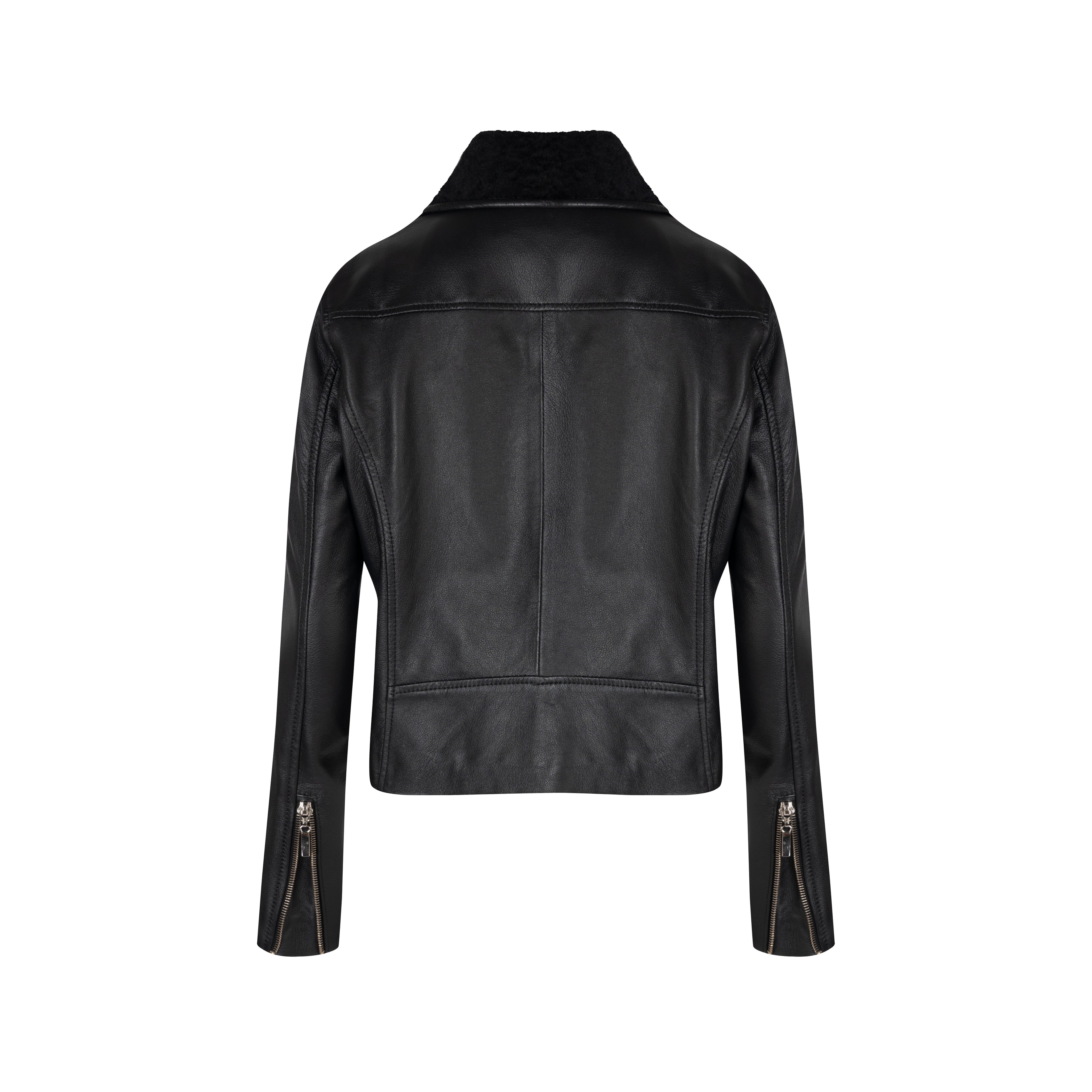 PATRISHA SHEEPSKIN BIKER JACKET