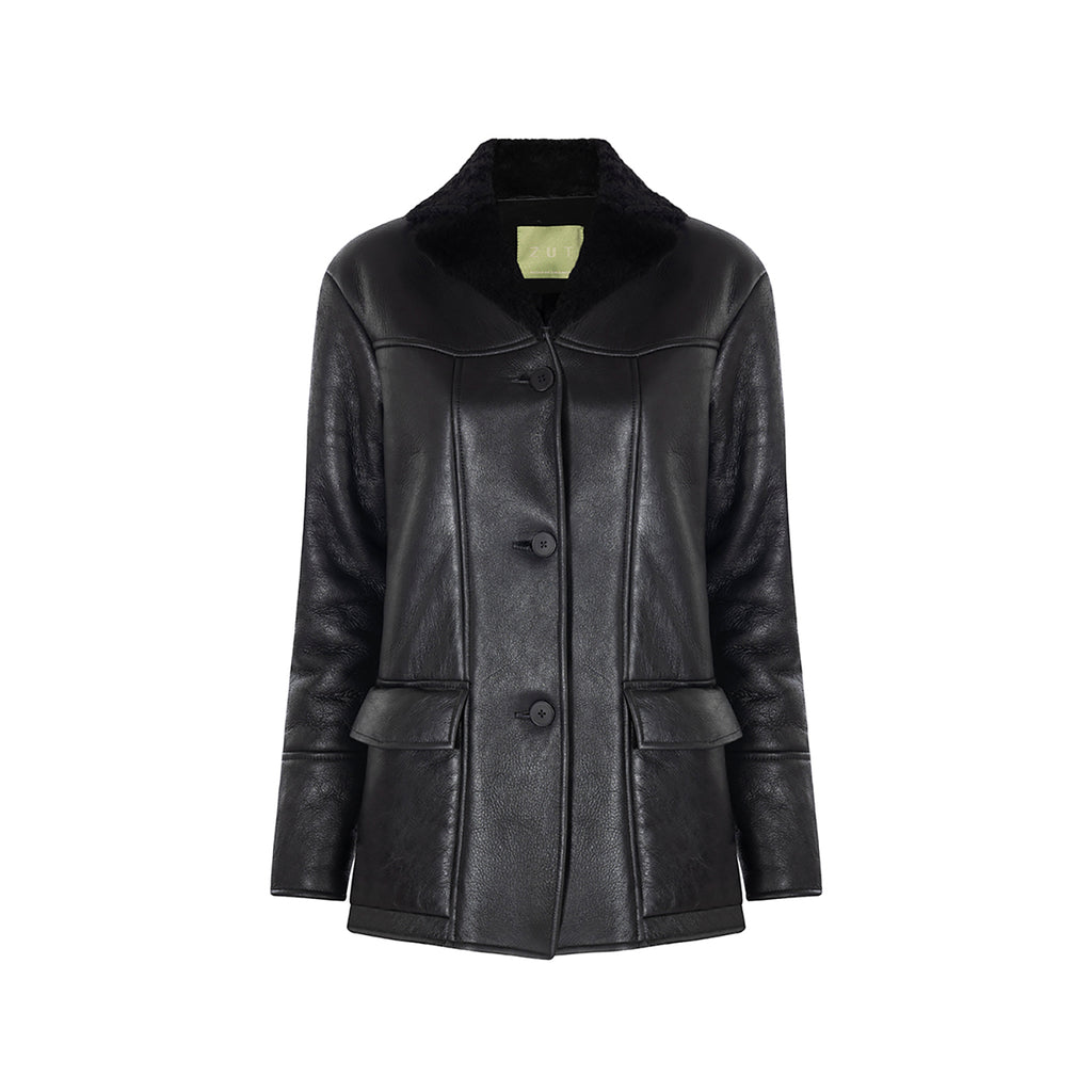 CHAQUETA DE PIEL DE OVEJA CON BOLSILLO DE HARRY