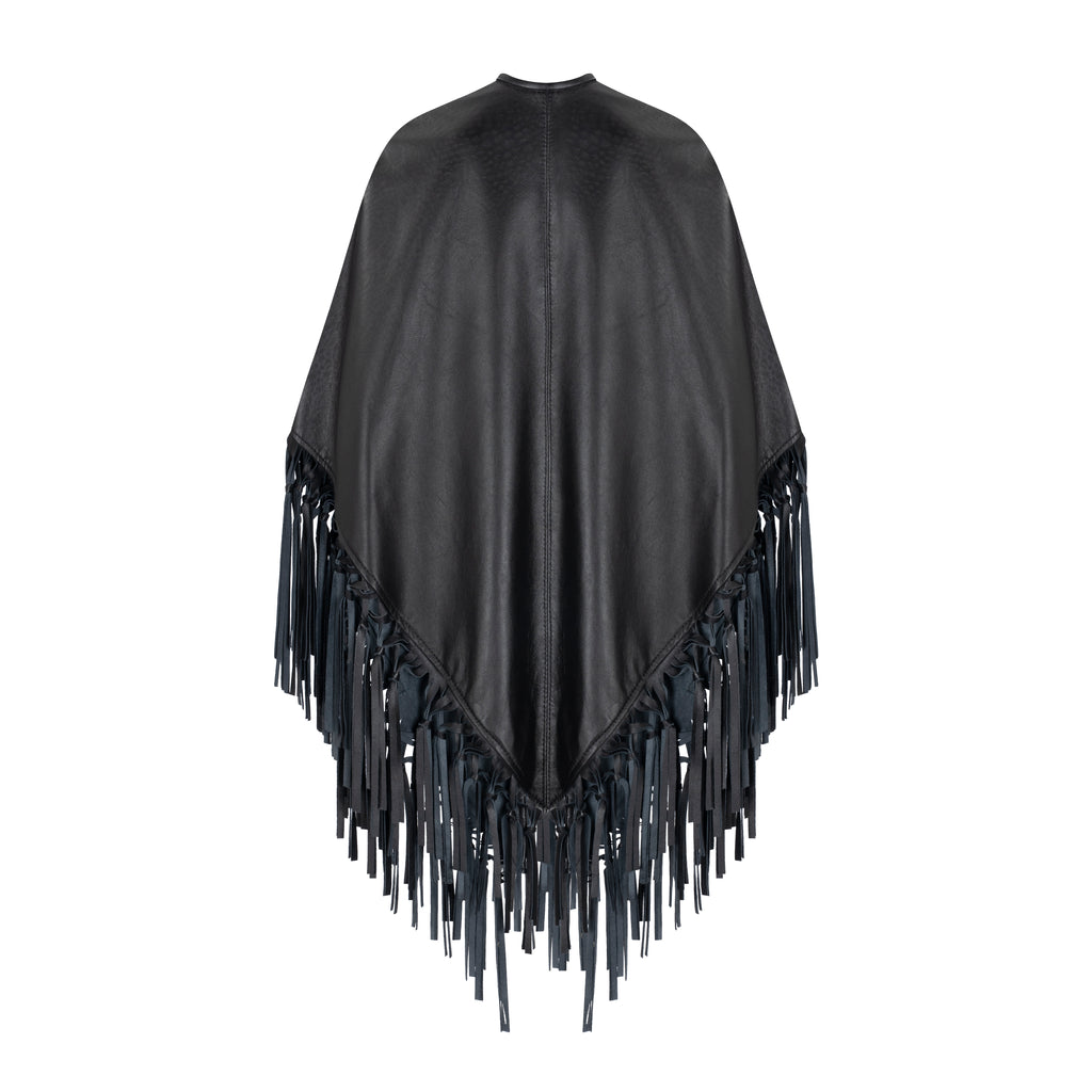 CECILIA SHAWL WITH FRINGES AND KNOTS