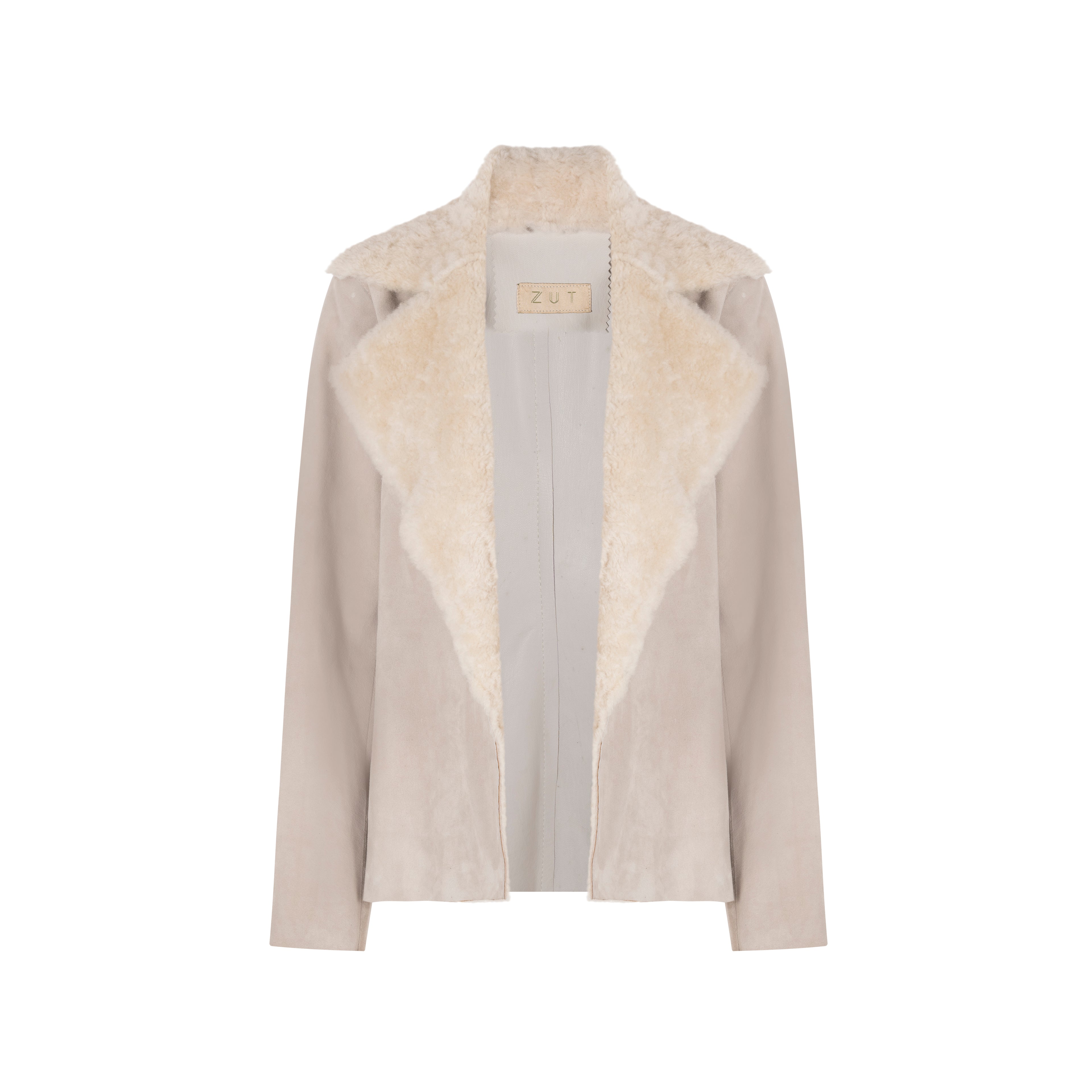 CHAQUETA DE SOLAPA DE PIEL DE OVEJA CON BOLSILLOS MARTHA