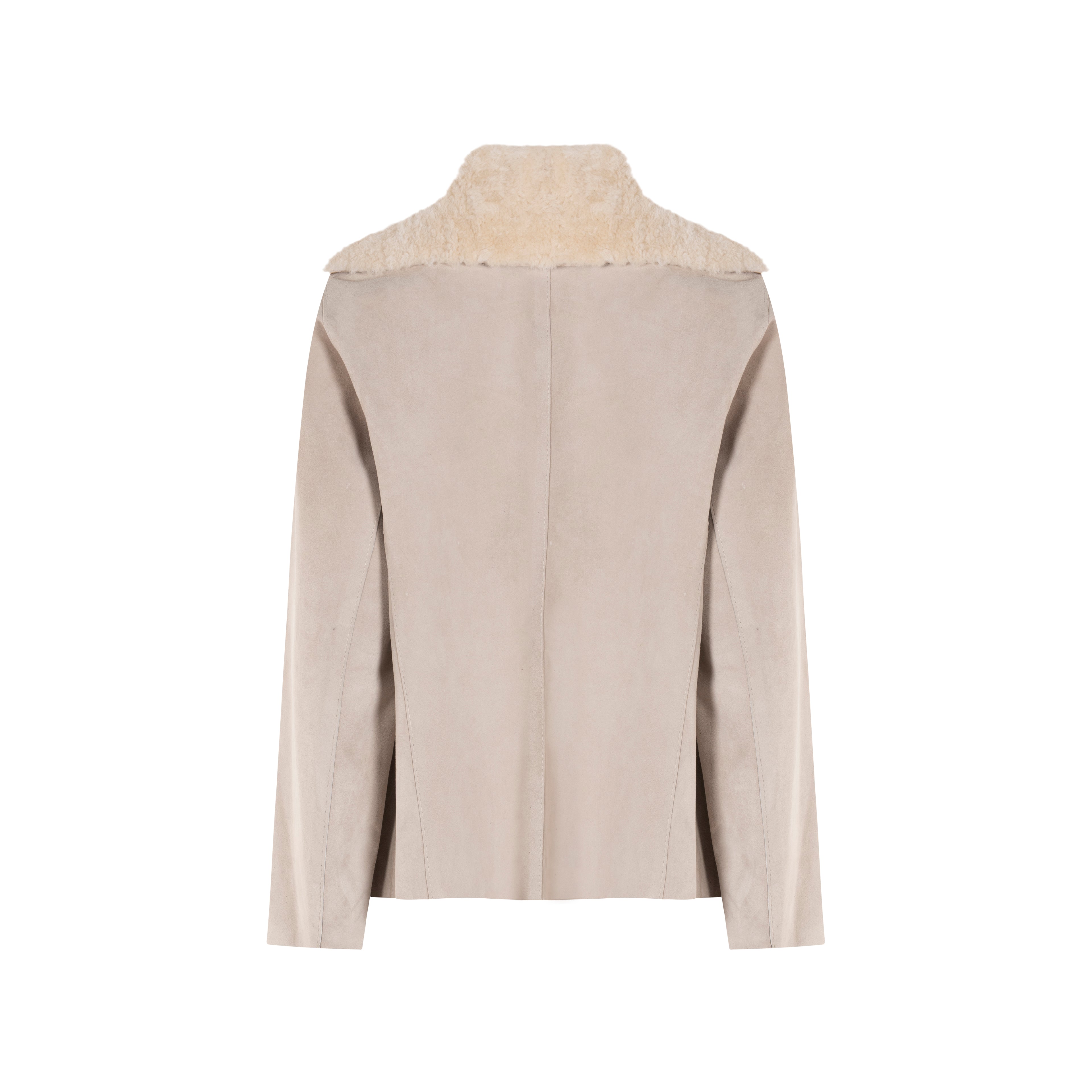 CHAQUETA DE SOLAPA DE PIEL DE OVEJA CON BOLSILLOS MARTHA