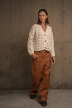 OPEN PIPE MESH FABRIC SWEATER