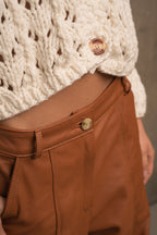 OPEN PIPE MESH FABRIC SWEATER