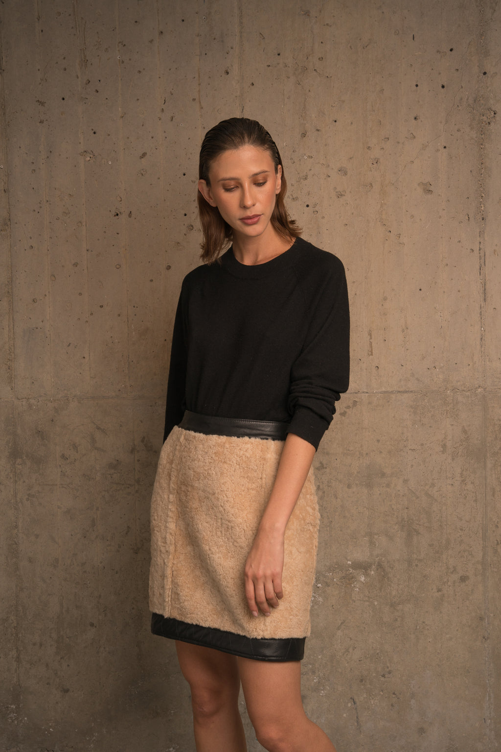 GEORGINA SHEEPSKIN MINI SKIRT