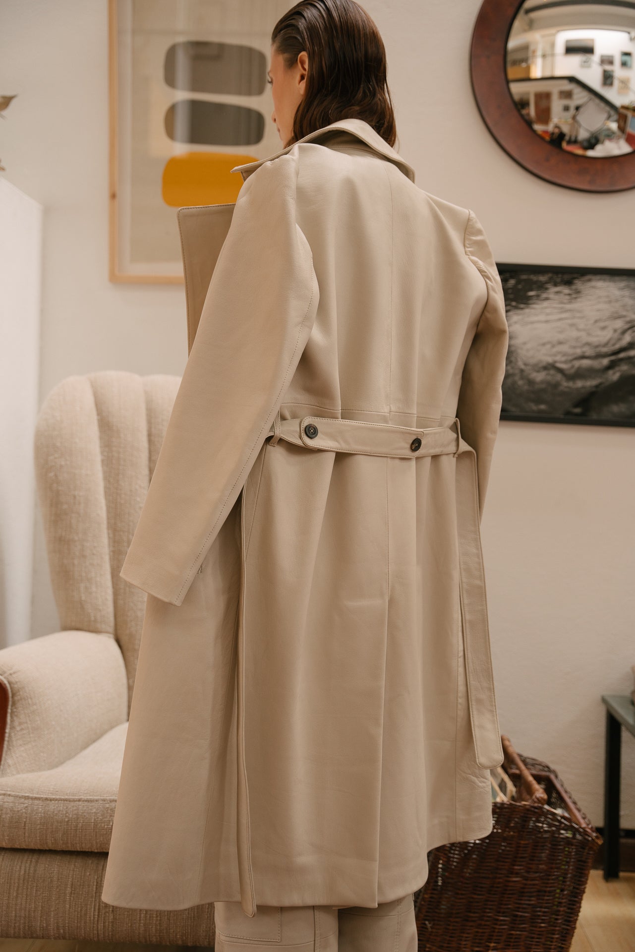 MILA DESTRUCTURED LONG TRENCH COAT