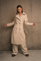 MILA DESTRUCTURED LONG TRENCH COAT