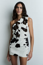 MATRIARCA MINI DRESS: COWHIDE